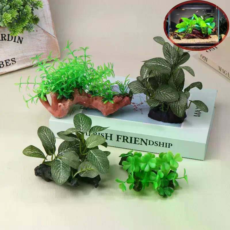 Planted Aquarium With Driftwood - Artificial Driftwood Plant For Aquarium Decor