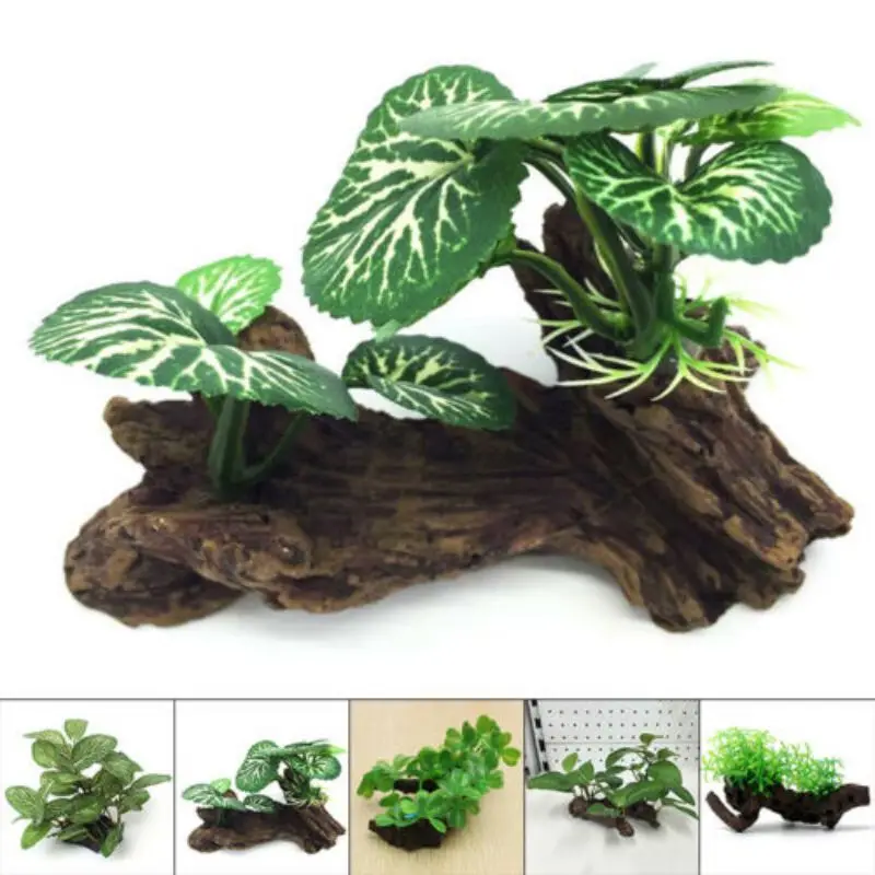 Plastic Artificial Turtle Tree - Planted Aquarium With Driftwood のレビューと価格